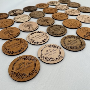 Custom Engraved Wood Christmas Favors: Logo Magnets or Ornaments