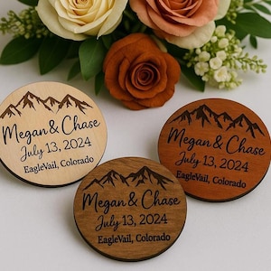 Custom Engraved Wood Wedding Coasters: Rustic Bridal Shower Favors