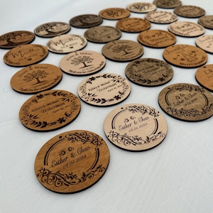 Engraved Logo Ornament – Custom Wood Christmas Design, Bulk Wedding Favor : Personalized Holiday