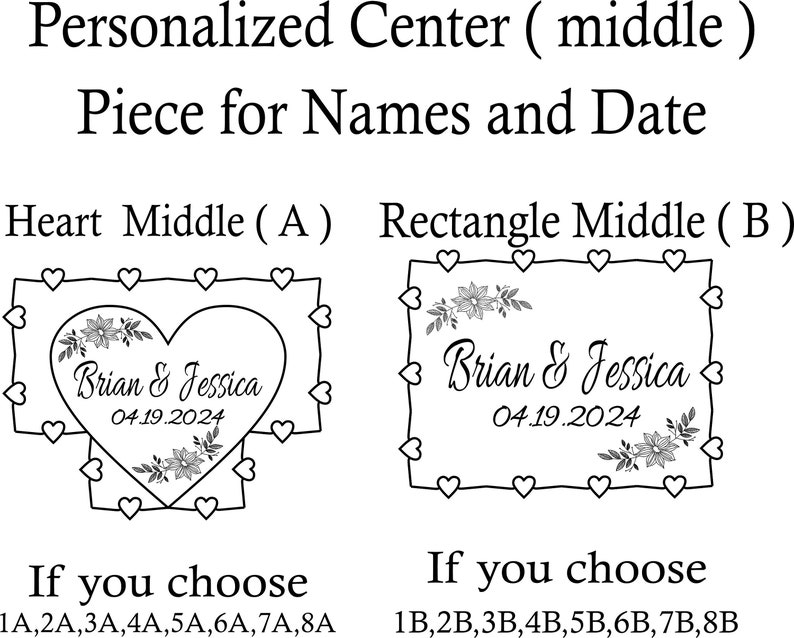 A photo for you make  personalized wedding guest book puzzle for middle rectangle heart design