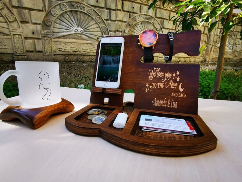 Night Stand Valet Gifts for Men Organizer Mens Gift Valet Etsy