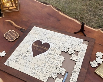 Puzzle Guest Book Alternative - Wood Wedding Guest Book Puzzle, Wedding Guestbook Alternative Puzzle Sign - Rustic Wedding Decor