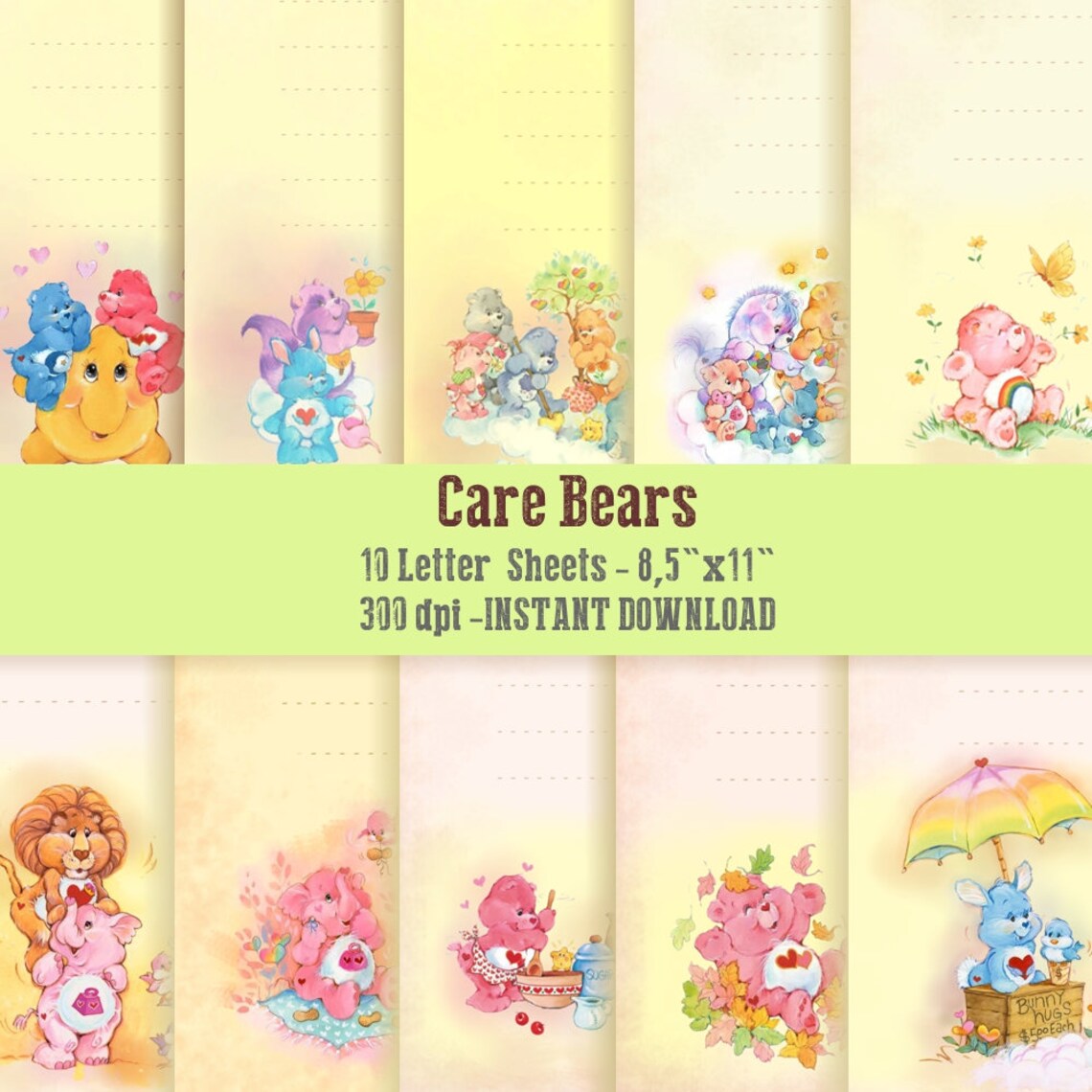 CARE BEARSOriginal Care Bears Stationery SetVintage Paper | Etsy