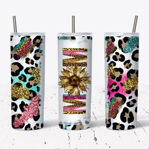 Mom Leopard Sunflower Stainless Steel Tumbler
