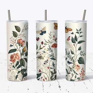 Floral Butterfly Boho 20 oz Stainless Steel Tumbler