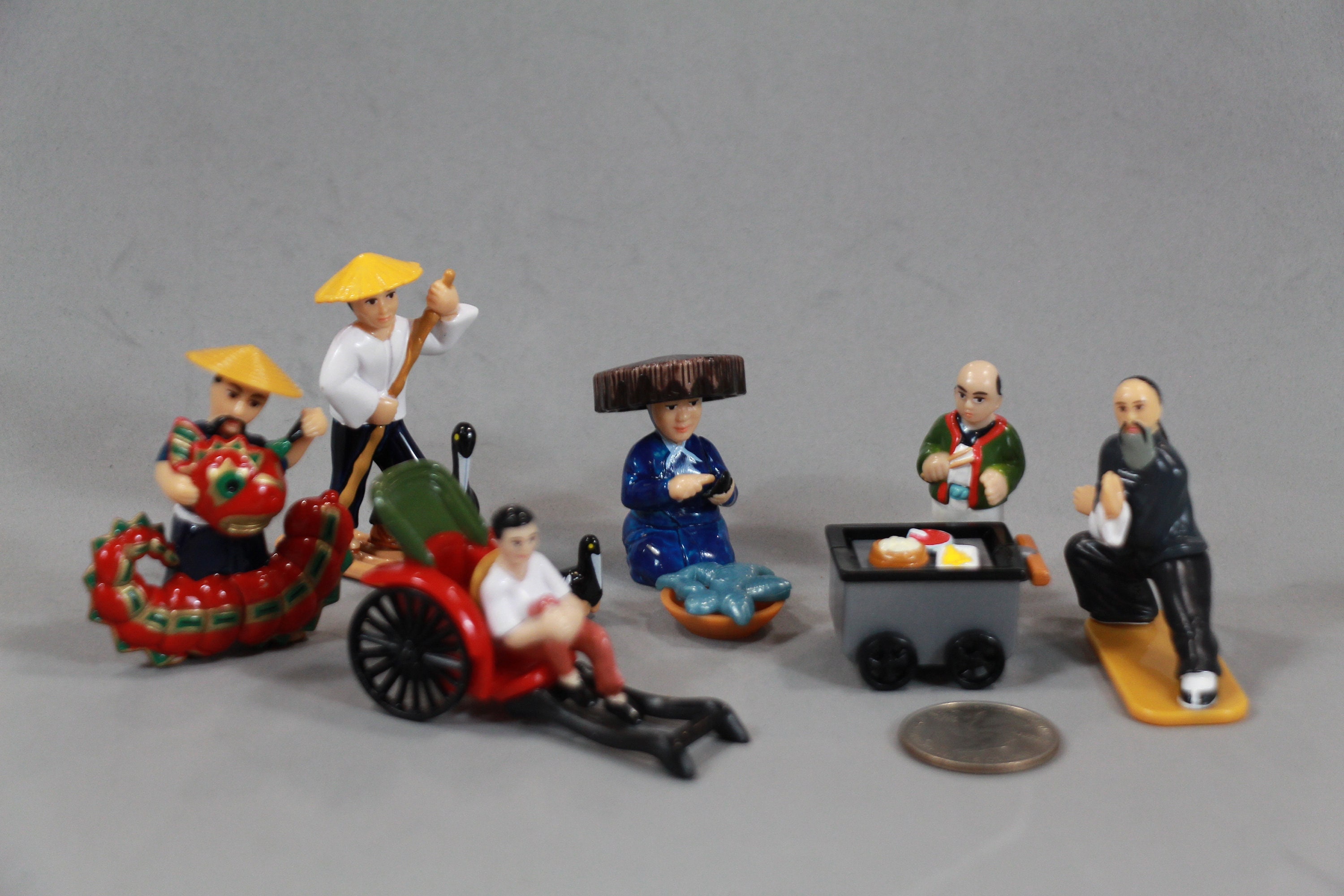 Asian Figures Set, Kinder Egg Asian Kinder Set, Fantasy Fremde