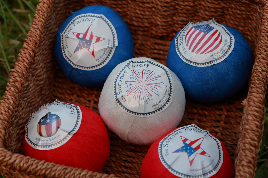4th of July Surprise Ball Red 4th of July Surprise Ball Red Etsy
