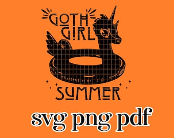 goth girl summer cut file / svg png