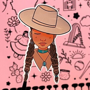 indigenous girl sticker, native girl sticker , native stickers , image 5
