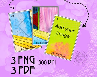 Paquete de tarjetas de lotería en blanco: Bingo mexicano DIY PNG (Descarga digital)