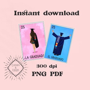Los graduados 2025/ loteria png / senior 2025 graduation png / mexican loteria