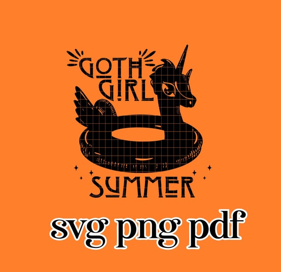 goth girl summer cut file / svg png
