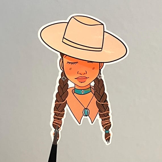 indigenous girl sticker, native girl sticker , native stickers ,