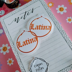 Latina hoops sticker/ Latina girl stickers
