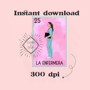 Lotería digital de La Enfermera, lotería mexicana, tarjeta de lotería de graduación png, soñadores 2025, senior 2025 / trabajador social png