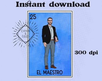 Imagen de la tarjeta de lotería El Maestro (descarga digital PNG/PDF)