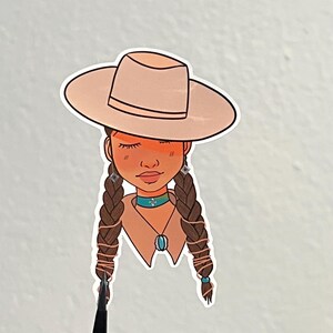 indigenous girl sticker, native girl sticker , native stickers , image 4