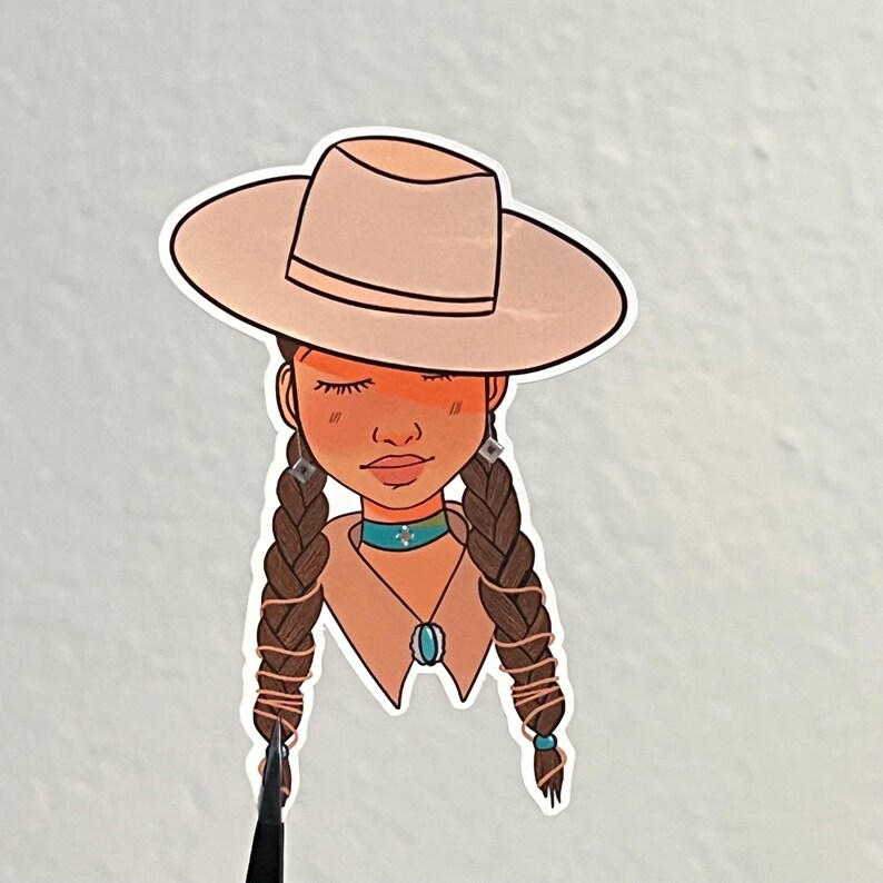 indigenous girl sticker, native girl sticker , native stickers , image 4