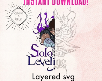 ソロレベリングSVG：アニメレイヤーカットファイル（デジタルダウンロード）