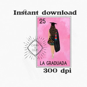 Carte de loterie La graduada 2025, png, pdf, loterias personnalisées, senior 2025, pngs de remise des diplômes, remise des diplômes hispaniques