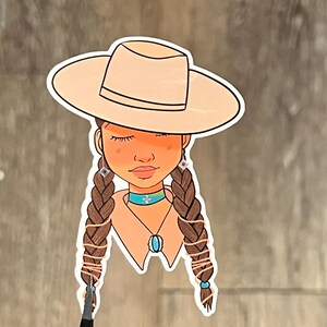 indigenous girl sticker, native girl sticker , native stickers , image 3