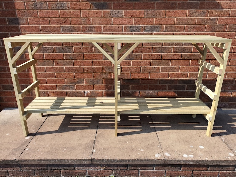 Wooden Greenhouse Staging Potting Bench Very Solid 2 Tier Etsy UK