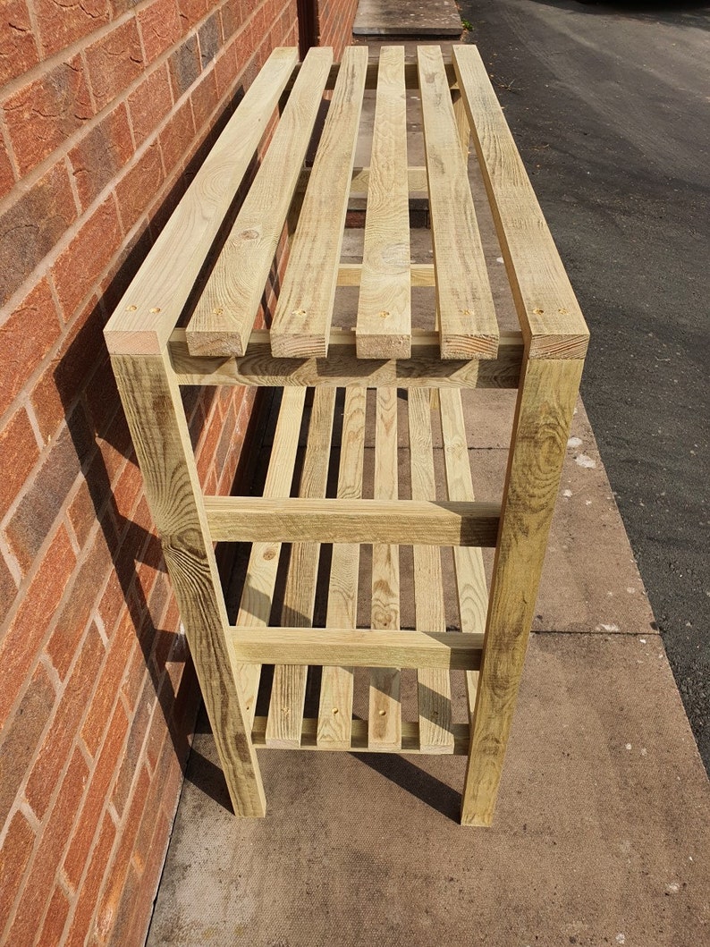 Wooden Greenhouse Staging Potting Bench Very Solid 2 Tier Etsy UK