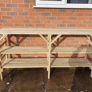 Wooden Greenhouse Staging potting bench - Very Solid - 3 Tier