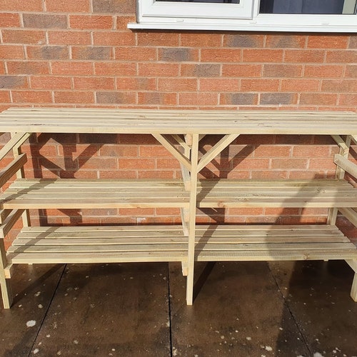 Wooden Greenhouse Staging Potting Bench Very Solid 3 Tier Etsy UK