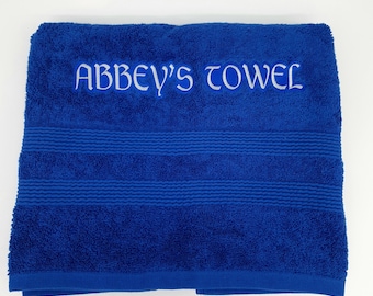 Personalised embroidered towel Gift Name 100% Egyptian Cotton Range 550 GSM Bath