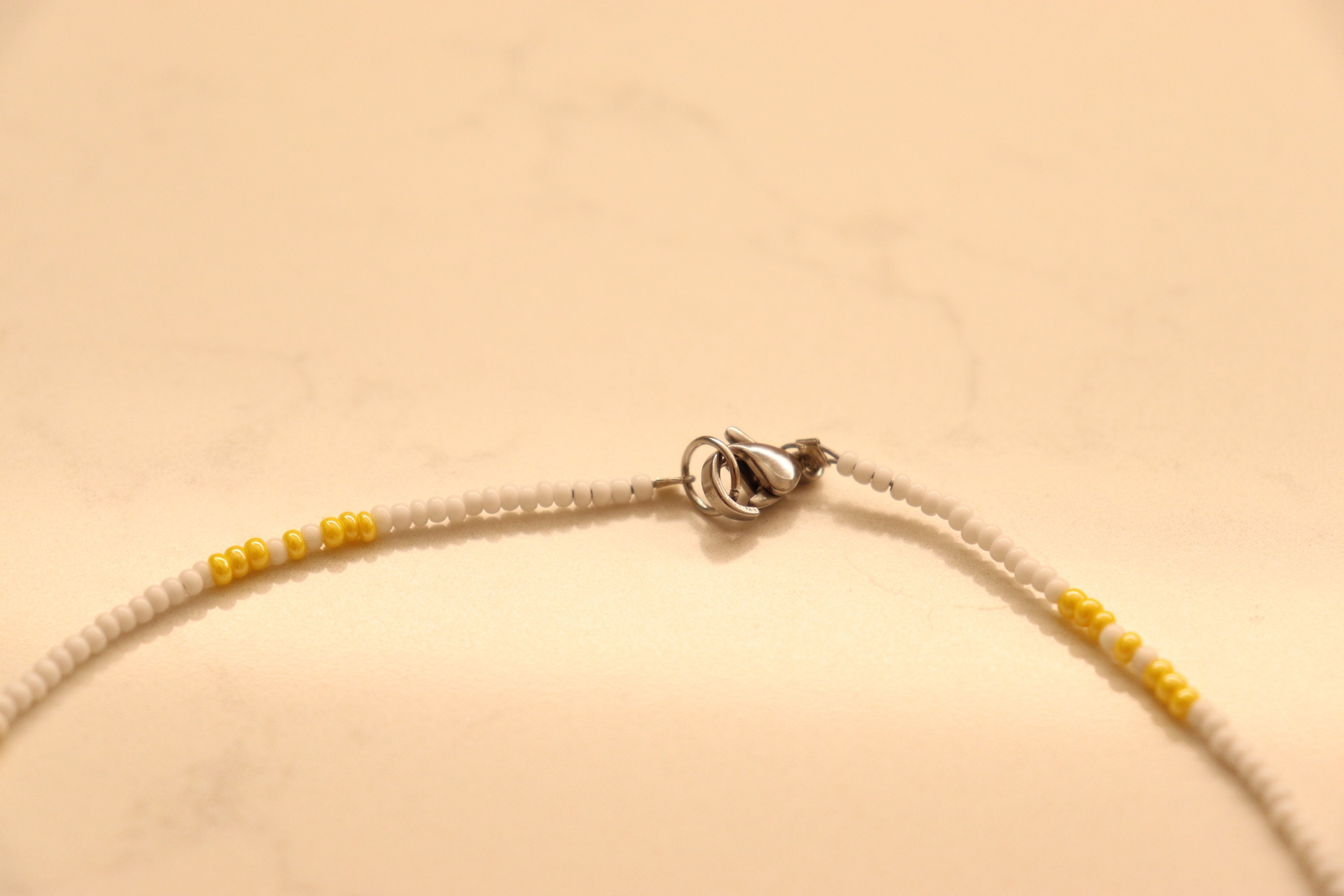 Yellow seed bead necklace Etsy