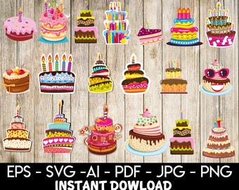 Birthday cake svg,birthday cake vector,birthday cake AI,birthday cake jpg,birthday cake png  instant download, printable