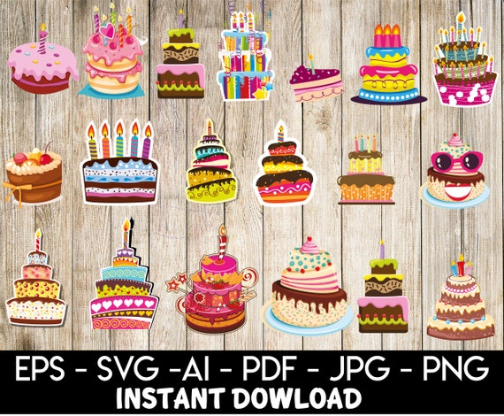 Birthday cake svg,birthday cake vector,birthday cake AI,birthday cake jpg,birthday cake png  instant download, printable
