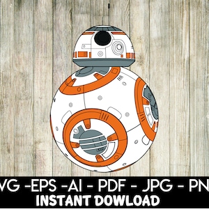Robot BB-8 SVG, ai, eps, jpg, png, pdf, instant download, printable, vector file