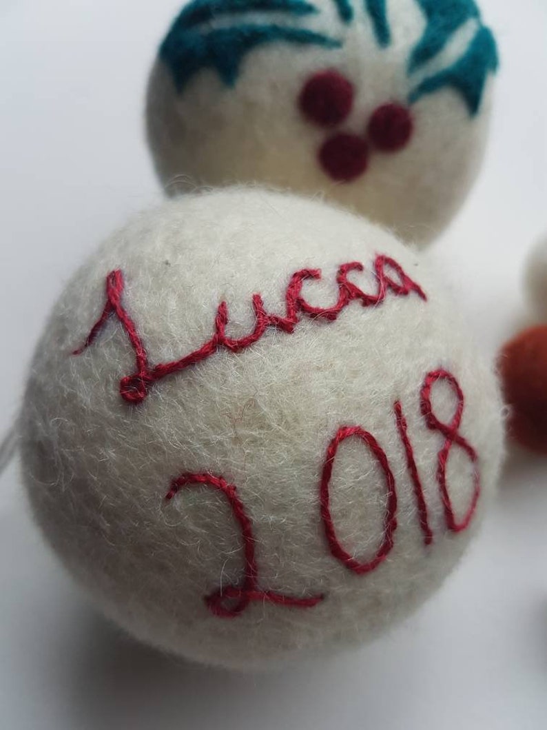 Personalised name christmas tree balls or baubles all natural Etsy