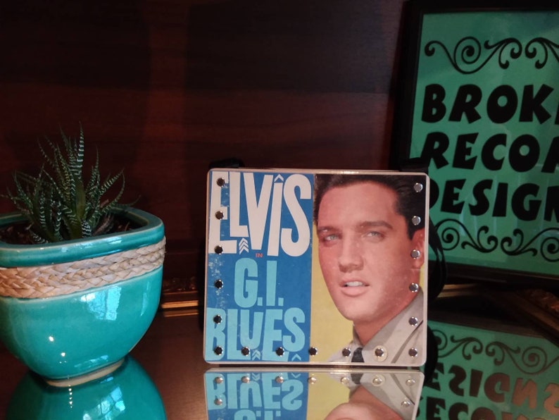 ELVIS PRESLEY G.I. BLUES, Record Purse, Gifts For Elvis Fan, Album Cover purse image 1