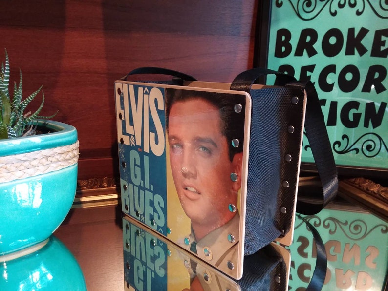 ELVIS PRESLEY G.I. BLUES, Record Purse, Gifts For Elvis Fan, Album Cover purse image 6