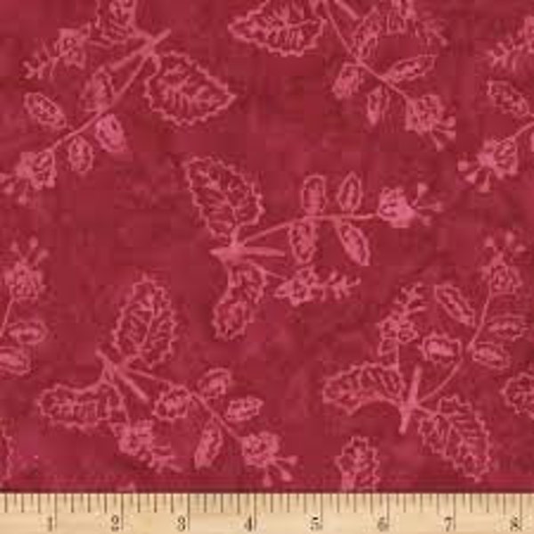 Timeless Treasures - Tonga Batik - Whiskers N Catnip Floral Print on Rose Colored 100% Cotton Fabric - by the Fat Quarter