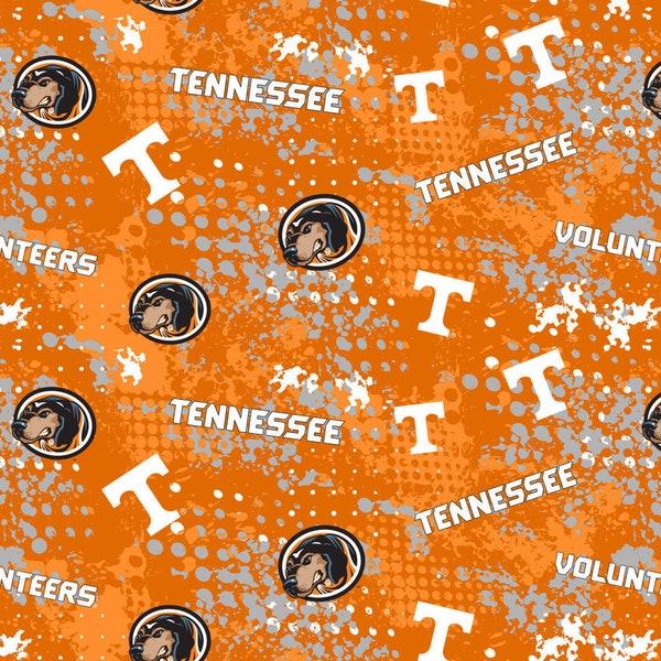 NCAA University of Tennessee Volunteers from Sykel - 100% Cotton - Two Vols Prints - By the Fat Quarter, Half Yard or Yard