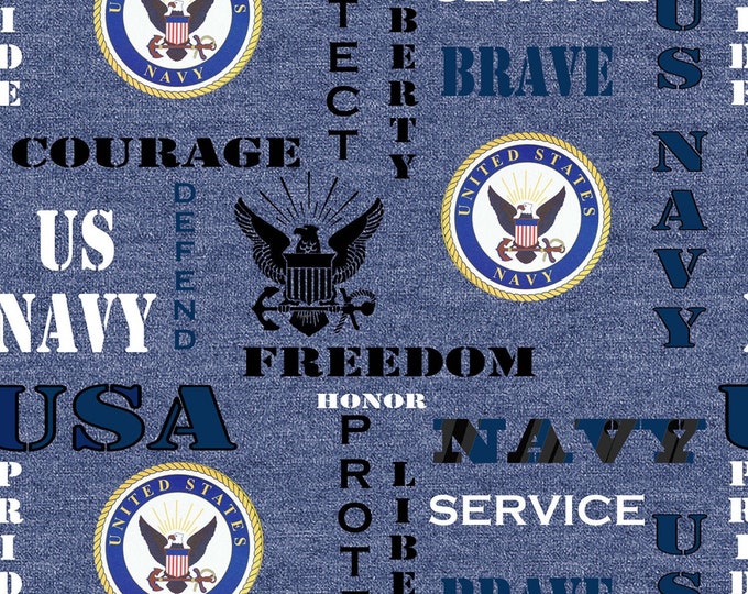 US NAVY Military Cotton Fabric by the Yard by the 1/2 Yard Etsy