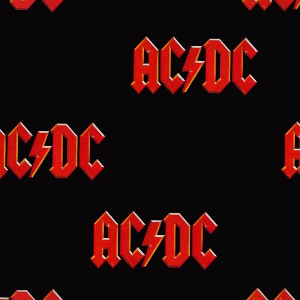 Great Classic Rock & Roll AC/DC Prints - 100% Cotton Fabric - Great for Masks, Quilts or Crafts - Sold by the Fat Quarter, Half Yard or Yard