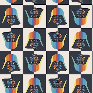 Star Wars - Rainbow Darth Vader - 100% Cotton Fabric from Camelot Fabrics - Sold By the Fat Quarter, Half Yard or Yard - Great for masks