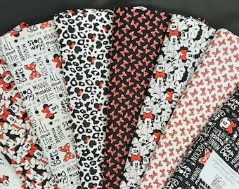 Fabulous Mickey and Minnie Mouse Fabric - 8 Great Disney Prints from Camelot Fabrics - By the Fat Quarter, Half Yard or Yard