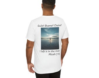 I Left It In The River Micah 7:19 T-Shirt | Christian Cross Faith Tee