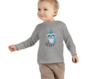 Toddler Raccoon Long Sleeve Tee | Winter Kids Shirt