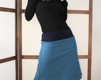 simple skirt-blue-gray-blue-basic