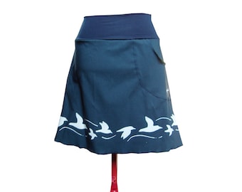 Skirt bird migration-darkpetrol-white