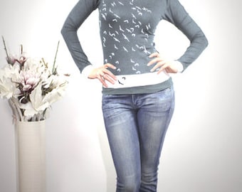 Maritimes shirt-Birds-grey