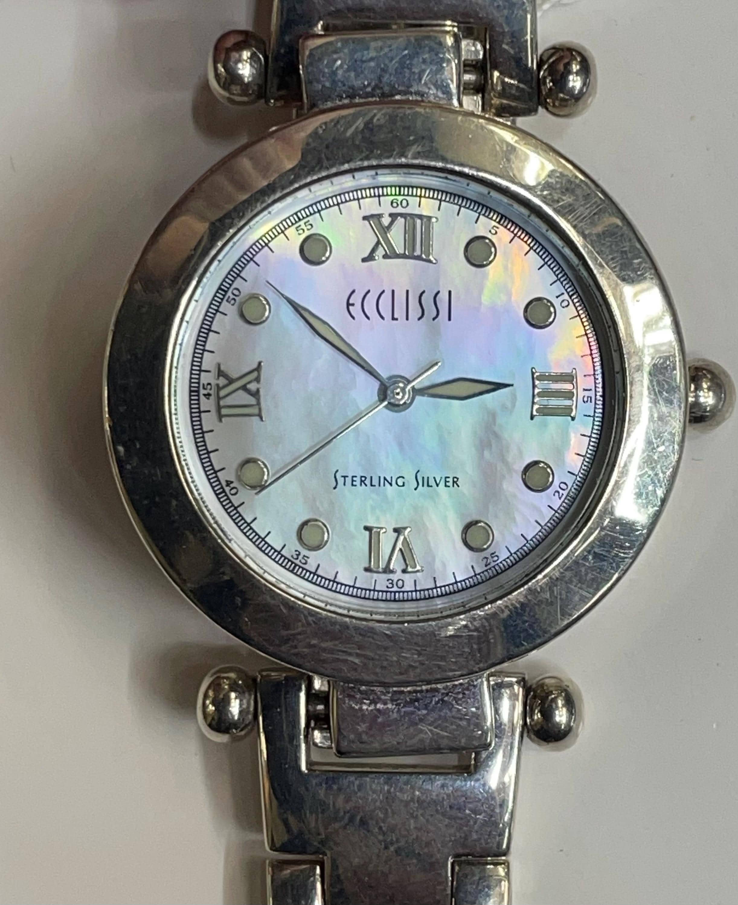 ESSLISSI Sterling Silver and Authentic Gem Charm Watch Ecclissi Watches - Etsy main image 2