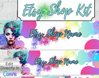 Etsy Banner Canva Template, Etsy Store Branding, Halloween Etsy Store Cover, Spooky Shop Branding, Digital Printable Etsy Shop Kit, Fashion